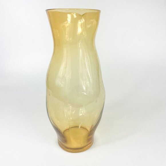 Onda Art Glass Amber Handleless Biomorphic Freeform Pitcher Cocktail Mixer - Picture 4 of 7